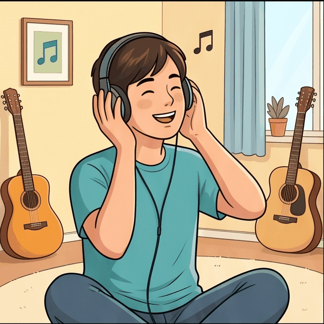 Person enjoying music