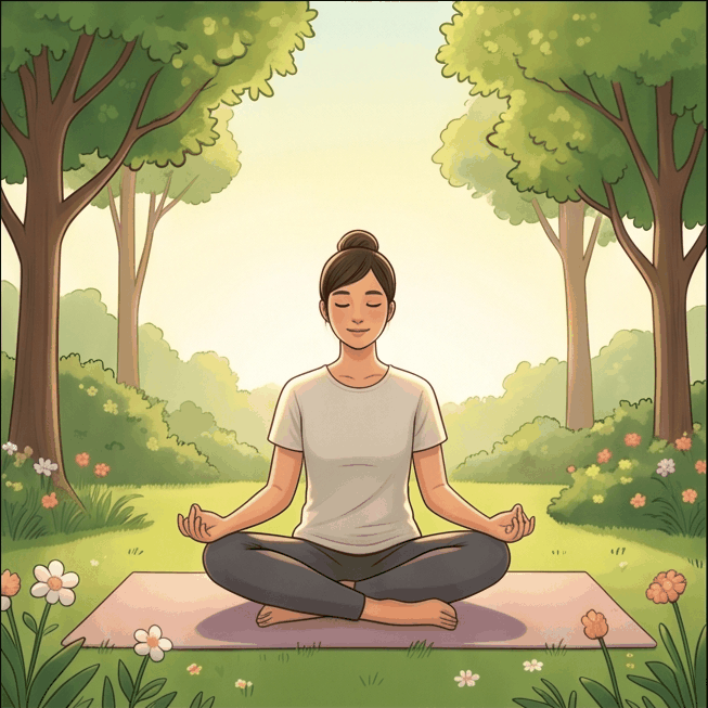 Meditation in a peaceful garden